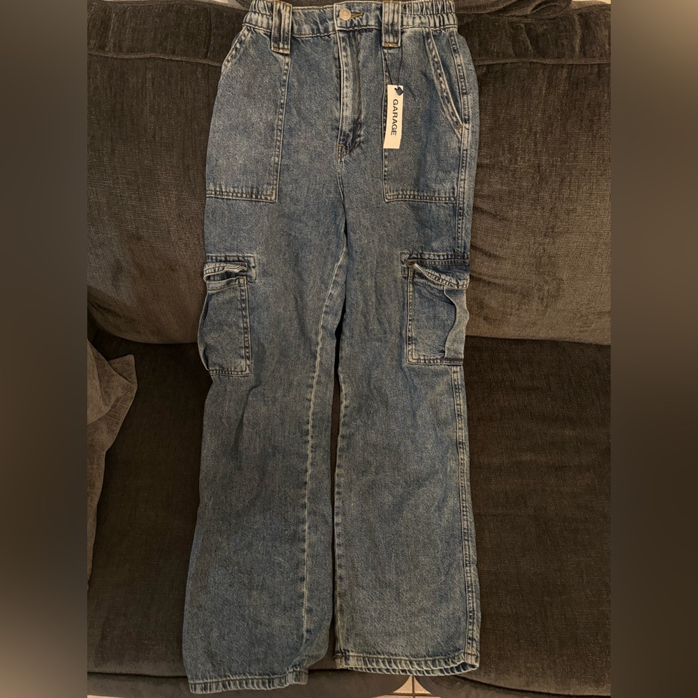 NWT Garage Straight Leg Cargo Baggy Fit Jeans Size 1